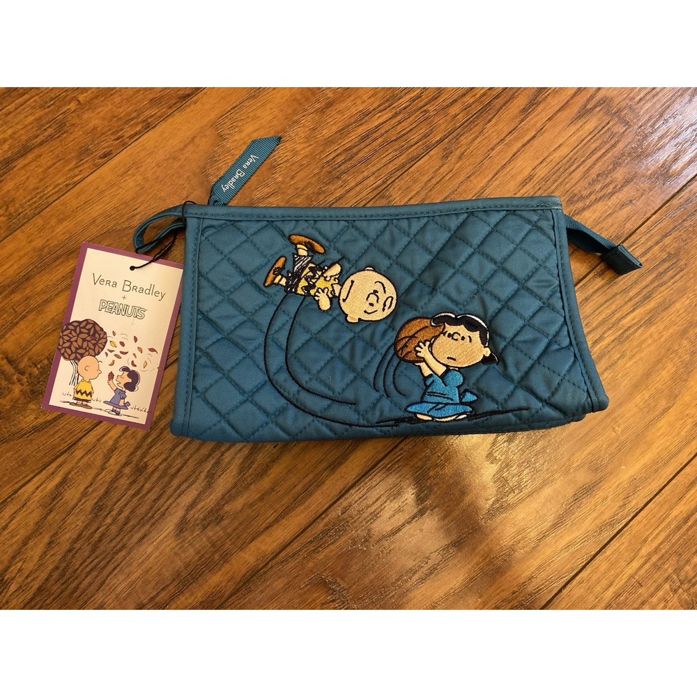 Vera Bradley x Peanuts Whimsy Trapeze Cosmetic Fall Meadow Lucy Charlie Brown